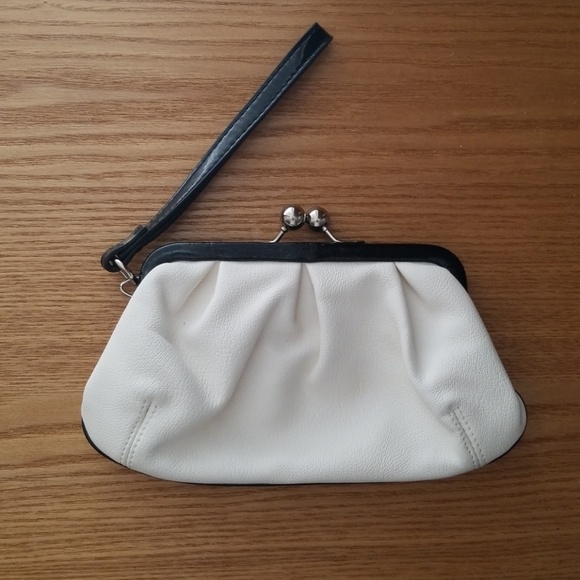 The Limited Handbags - The Limited White and Black Clutch Wristlet